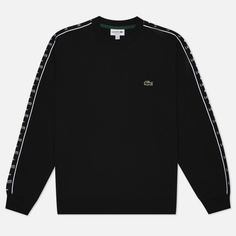 Мужская толстовка Lacoste Contrasting Logo Stripes, цвет чёрный, размер S