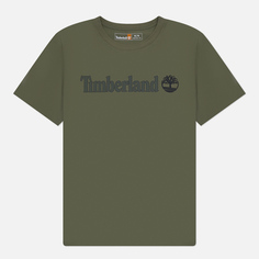Мужская футболка Timberland Kennebec River Linear Logo, цвет оливковый, размер S