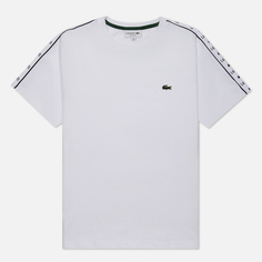 Мужская футболка Lacoste Logo Stripe, цвет белый, размер S