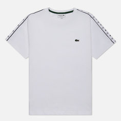 Мужская футболка Lacoste Logo Stripe, цвет белый, размер S