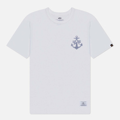 Мужская футболка Alpha Industries Alpha Anchor Print, цвет белый, размер S
