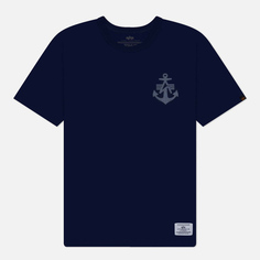 Мужская футболка Alpha Industries Alpha Anchor Print, цвет синий, размер S