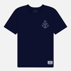 Мужская футболка Alpha Industries Alpha Anchor Print, цвет синий, размер S