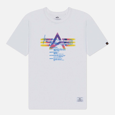 Мужская футболка Alpha Industries Alpha Gradient, цвет белый, размер S