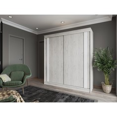 Шкаф-купе 1500 тодор, 1500х620х2200, дуб крафт белый/белый глянец No Brand