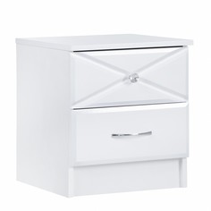 Тумба прикроватная севиль мдф, белый/белый глянец No Brand