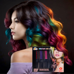 Мелки для волос с расческой, набор 6 цветов No Brand