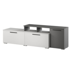 Тумба под тв альберо малая 1800х403х537 белый/графит серый No Brand
