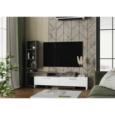 Тумба тв лия, цвет графит / белый No Brand