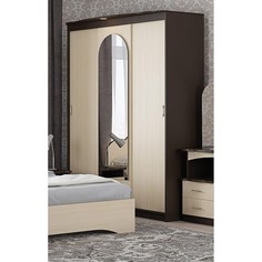 Шкаф-купе диана, 2220х1680х580, с подсветкой, венге/дуб молочный No Brand