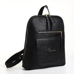 Рюкзак 11*29*31, отд на молнии, 3 н/к, черный No Brand