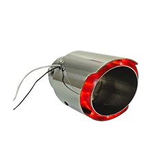 Насадка на глушитель, посадочный 63 мм, 12v, красная подсветка, провод 15 см No Brand