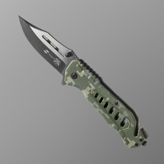 Нож складной stinger с клипом, стропорезом, 9 см, лезвие - 3cr13, рукоять - сталь No Brand