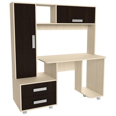 Стол компьютерный альянс 8, 1450х570х1600, дуб молочный/венге No Brand