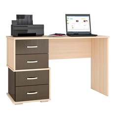 Письменный стол сити-2, 1200х500х750, дуб молочный/венге No Brand