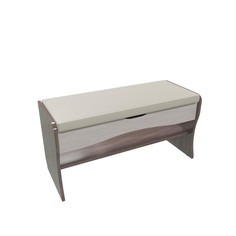 Банкетка фьюжен, 900х370х470, бодега темный/светлый/кожзам беж No Brand