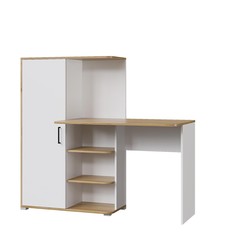 Стол компьютерный лайт, 1420х356х1282, белый/дуб золотой No Brand