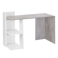 Компьютерный стол кс-6, 1216х516х875, цемент светлый/белый No Brand