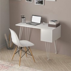 Стол письменный liverpool, 100x50x73 см, белый No Brand