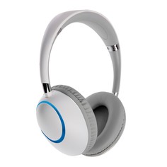 Наушники akz k53, беспроводные, полноразмерные, микрофон, подсветка rgb, белые No Brand