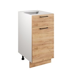 Шкаф напольный 400 симпл, 400х510х820, дуб золотой крафт/белый No Brand