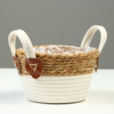 Корзина плетеная, рогоз, 19 x 12 x 14 см No Brand