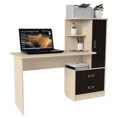 Стол компьютерный альянс 9, 1450х520х1250, дуб молочный/венге No Brand