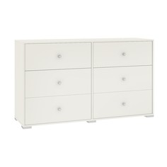 Комод 6 ящиков капелла, 1382х424х850, белый No Brand