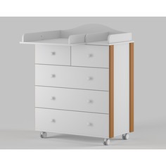 Комод пеленальный nuvolla plus 800/5, белый/бук No Brand