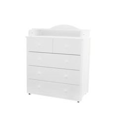 Комод пеленальный nuvolla lux 800/5, белый/белый No Brand