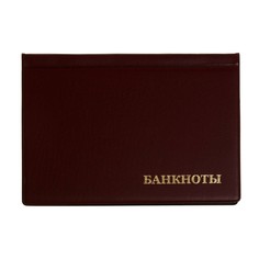 Альбом для бон 125 х 185 мм calligrata, на 16 банкнот, обложка пвх, бордовый
