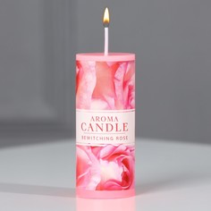 Свеча-столбик интерьерная , роза, 3 x 7,5 см No Brand
