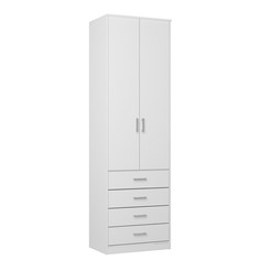 Шкаф 2-х ств орион с ящиками, 700х2300х450, белый/белый No Brand