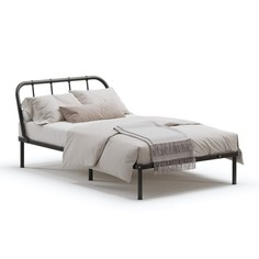 Кровать разборная металлическая мира 1200х2000 черная No Brand