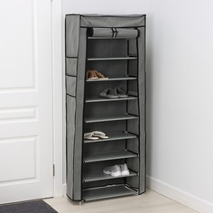 Обувница, 9 ярусов, 60×30×155 см, цвет серый No Brand