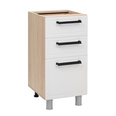 Шкаф наполный квадро, 3 ящика, 400х470х826, дуб сонома/нубук милк No Brand