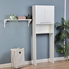 Стеллаж для ванной комнаты, белый, 66 х 23 х 185 см Клик Мебель
