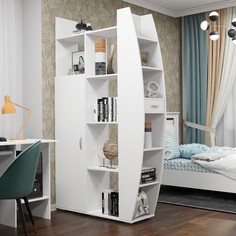 Стеллаж-перегородка парус, 1160х2026х356, белый No Brand