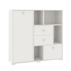 Стеллаж с ящиками капелла, 1246х424х1217, белый No Brand