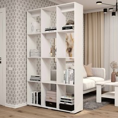 Стеллаж-перегородка кантри 2, 1204х2036х296, белый No Brand