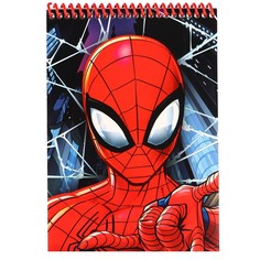Блокнот а5, на гребне, 40 листов, человек-паук Marvel