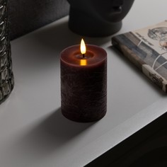 Светодиодная свеча бордовая, 7.5 × 12.5 × 7.5 см, воск, пластик, батарейки ааах2 (не в комплекте), свечение теплое белое Luazon Lighting