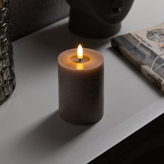Светодиодная свеча лиловая, 7.5 × 12.5 × 7.5 см, воск, пластик, батарейки ааах2 (не в комплекте), свечение теплое белое Luazon Lighting