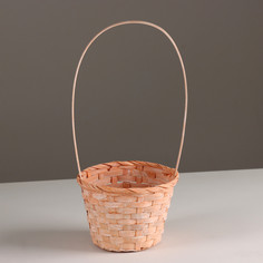 Корзина плетеная, d13х9хh30см, персиковый, бамбук No Brand