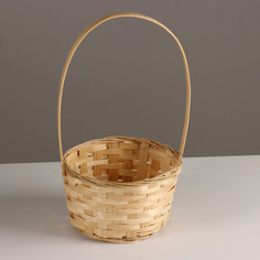 Корзина плетеная, d16х10хh32см, натуральный, бамбук No Brand