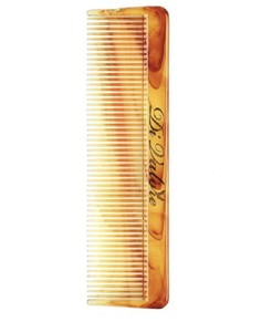 Расческа плоская мужская малая, янтарная 12,8см 301-102#2 Di Valore