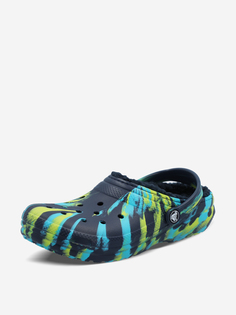 Сабо детские Crocs Classic Lined Marbled Clog K, Синий