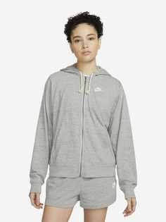 Толстовка женская Nike W NSW GYM VNTG EASY FZ HOODIE, Серый