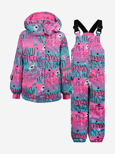 Комплект зимний для девочки: куртка, полукомбинезон PlayToday, Мультицвет