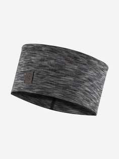 Повязка Buff Merino Wide Headband Multistripes Fog Grey, Серый